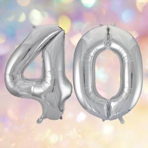 Silver Foil 40th Birthday Balloons