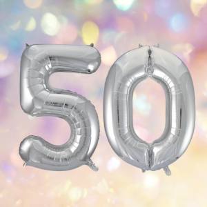 Silver Foil 50th Birthday Balloons
