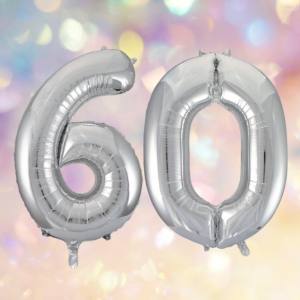 Silver Foil 60th Birthday Balloons
