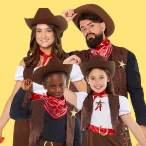 Kids and Adults Cowboy and Cowgirl Costumes