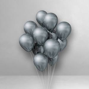 Image of a decorative silver balloon bouquet.