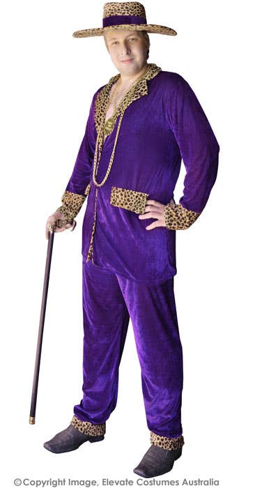 Purple Velvet Mac Daddy Plus Size Men's Pimp Costume - Main Image