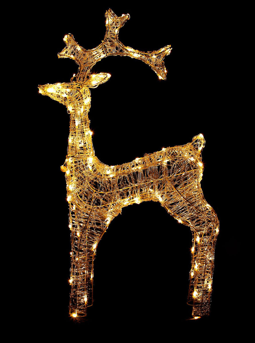 Warm White Reindeer Christmas Light Decoration 110cm - Main Image