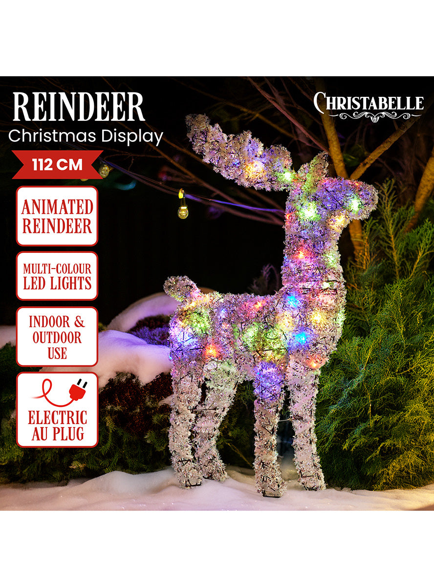 112cm Christabelle Light Up Animated LED Reindeer Christmas Decoration - Details Image