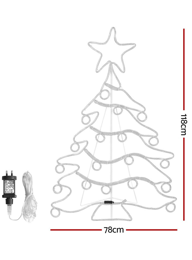 Rainbow LED Christmas Tree Rope Light Decoration 118cm Indoor Or Outdoor Dimensions Image