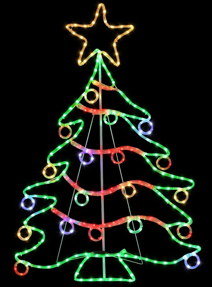 Rainbow LED Christmas Tree Rope Light Decoration 118cm Indoor Or Outdoor Main Image
