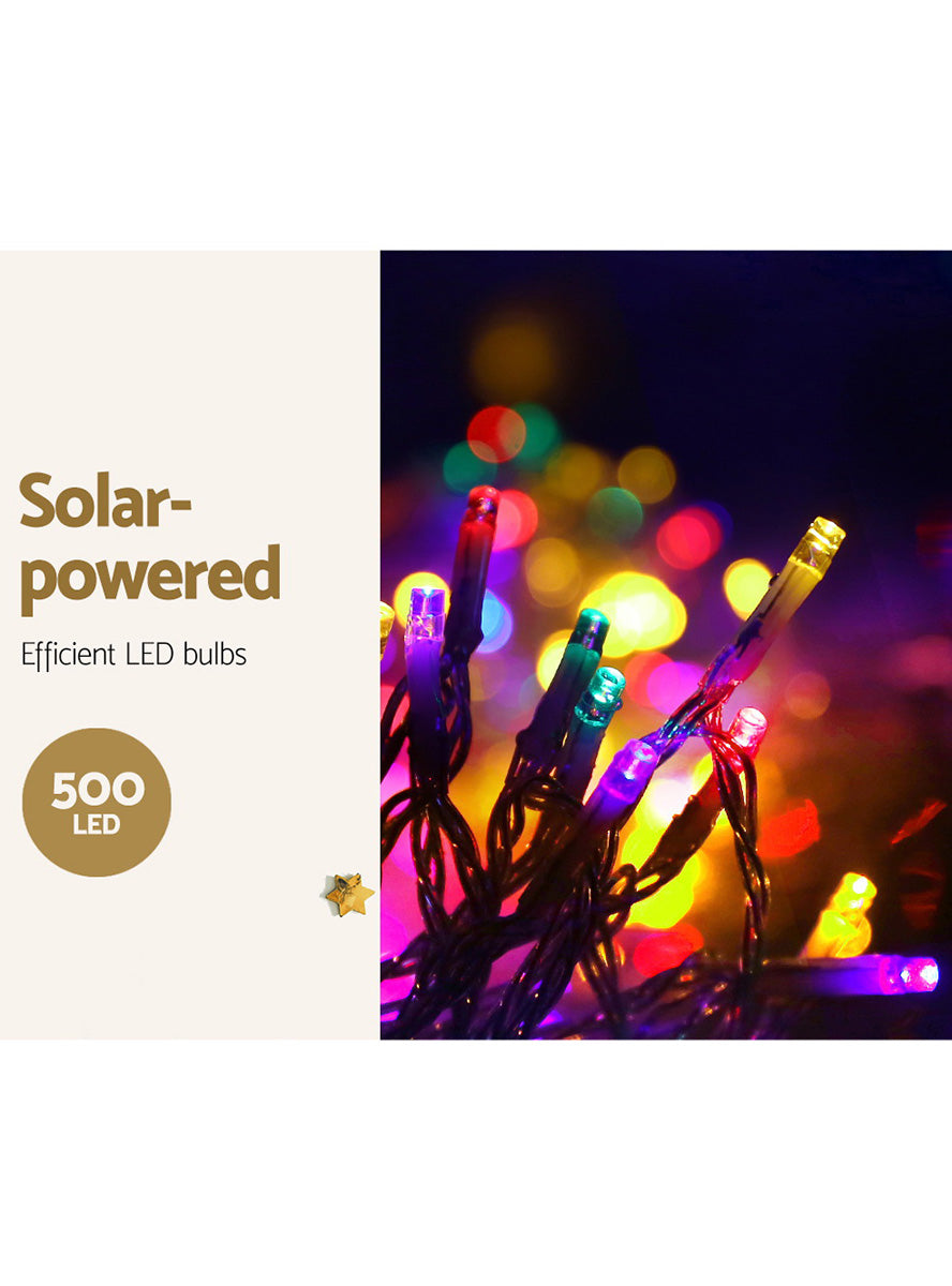 Multicolour Solar Icicle String Lights 12 Metre - Lighting Details Image