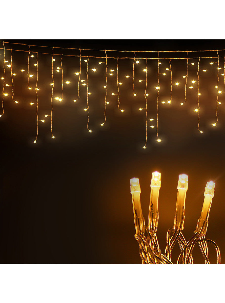 Warm White Solar Icicle Lights 12 Metre Christmas Decoration - Alternate Image