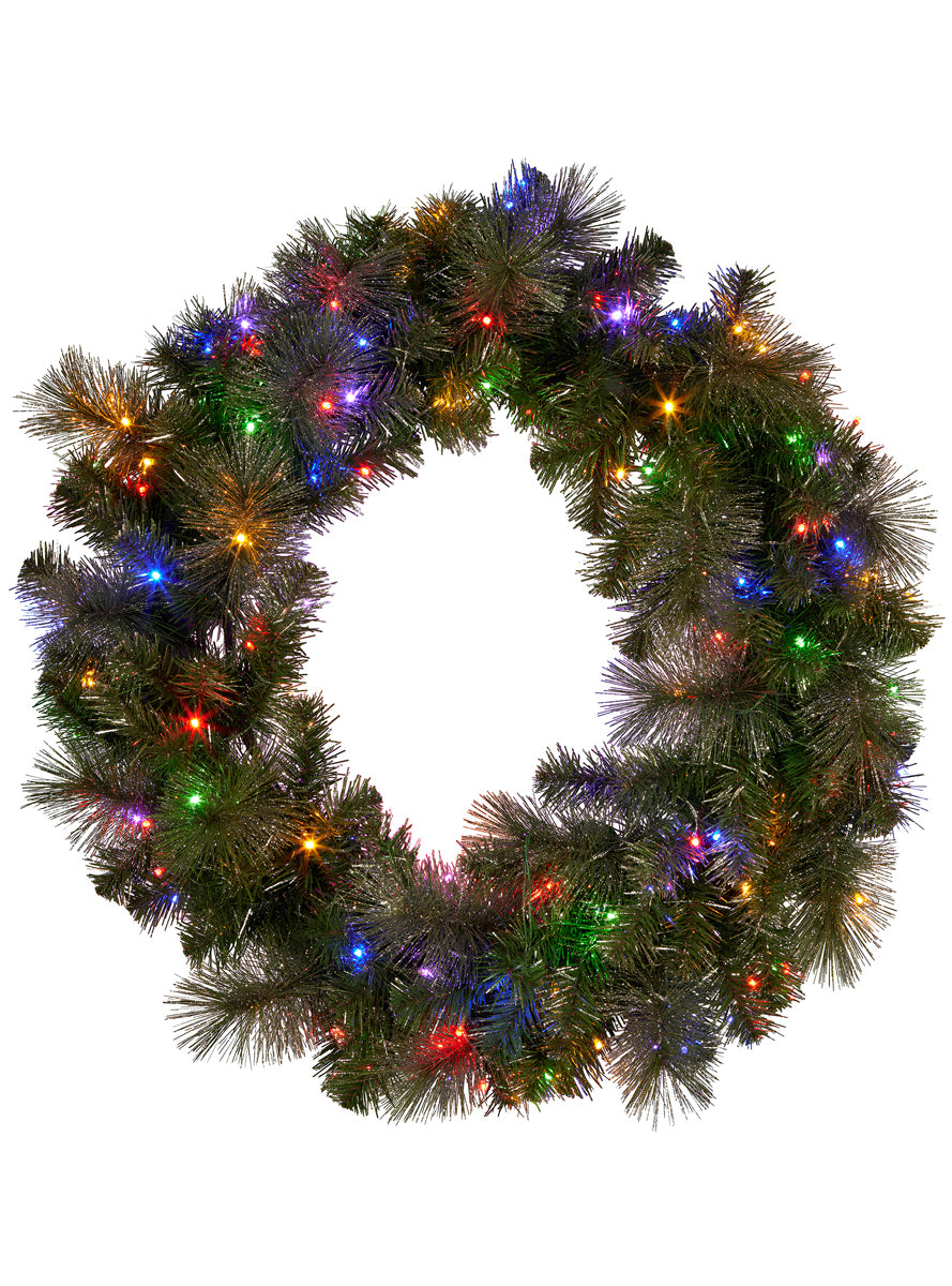 Green Split Christmas Wreath with Lights 122cm - Alternate Image 3