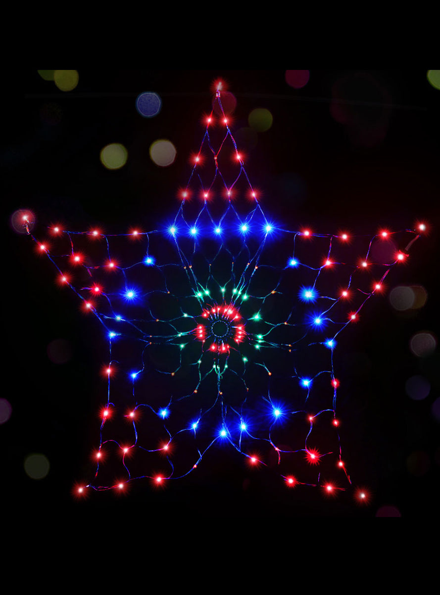 130cm Multicolour Star Shaped Net Christmas Lights - Main Image