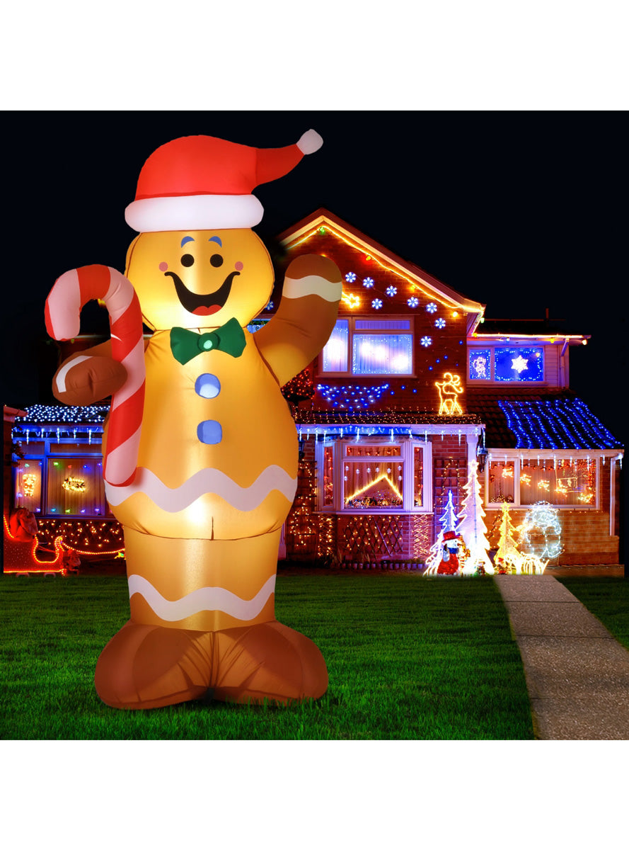 Inflatable Gingerbread Man Christmas Decoration 150cm - Alternate Image