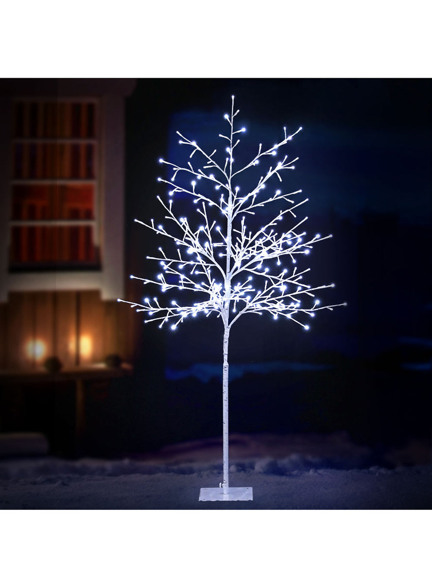 150cm Solar Powered LED Cool White Twig Style Christmas Tree Decoration - Main Image