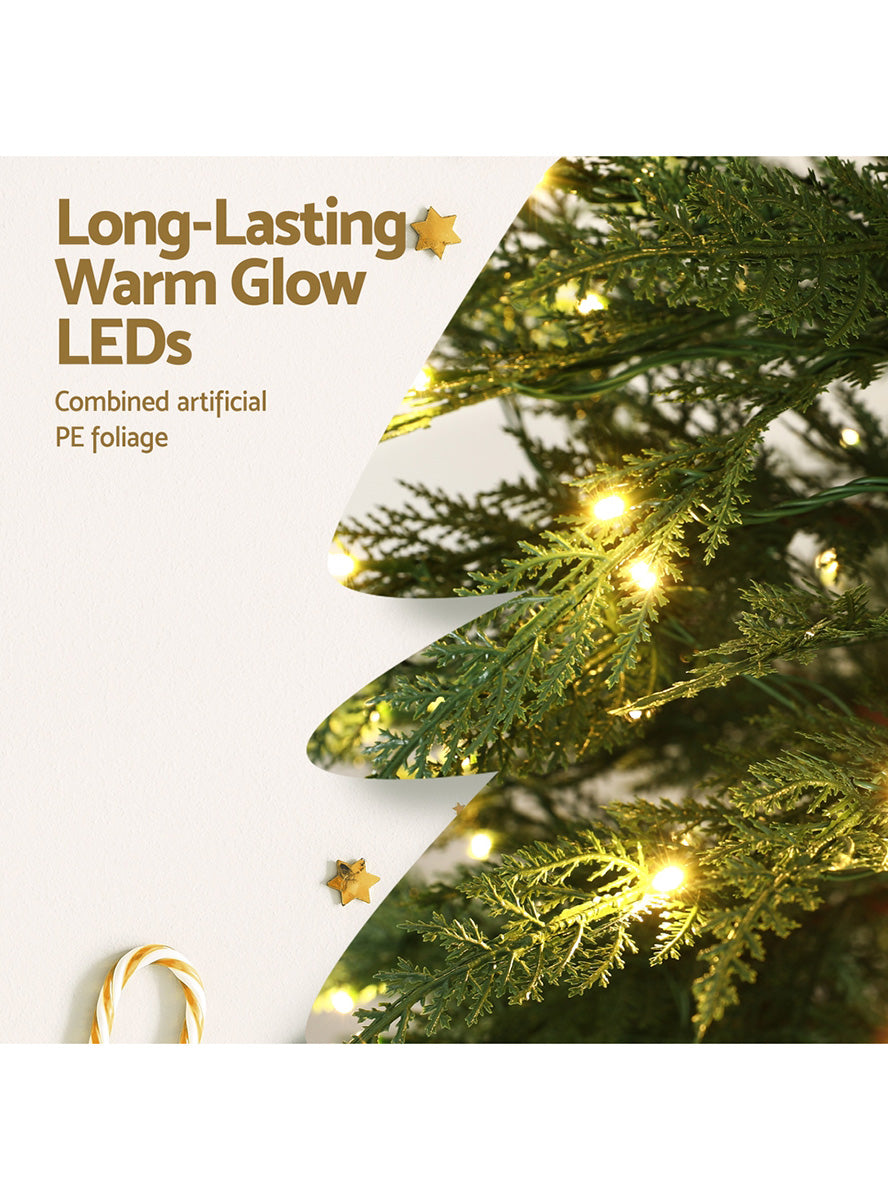Jingle Jollys Sparse 263 Tip Light Up Christmas Tree Decoration 150cm - Light Details Image
