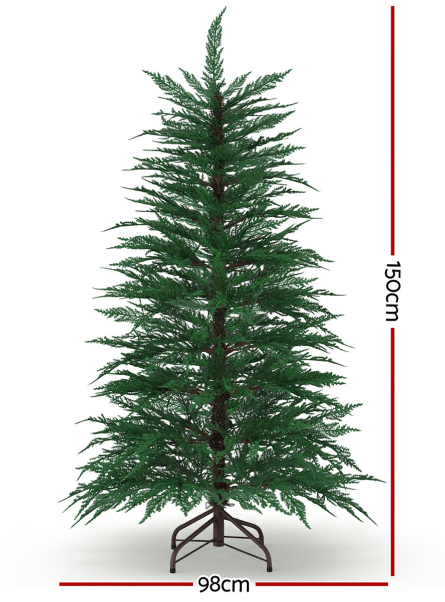Jingle Jollys Sparse 263 Tip Light Up Christmas Tree Decoration 150cm - Measurements Image