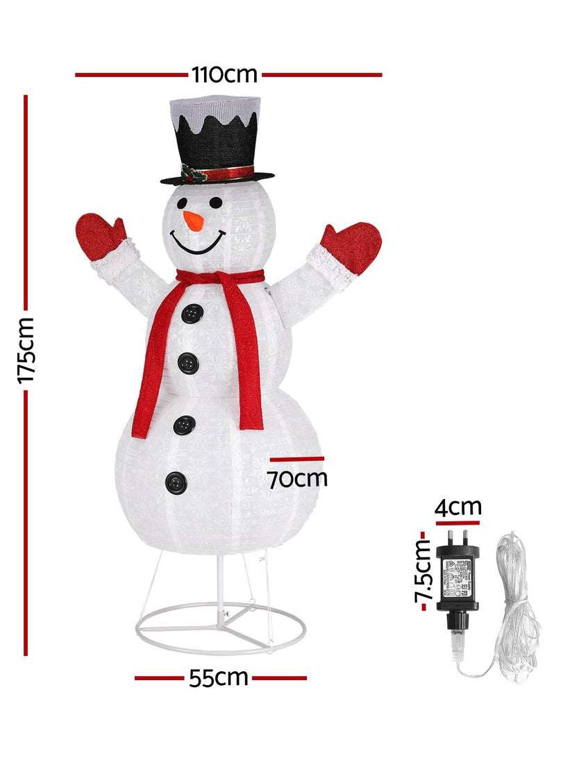 Jingle Jollys 200 LED Bulb Light Up Snowman Christmas Decoration 170cm - Dimensions Image