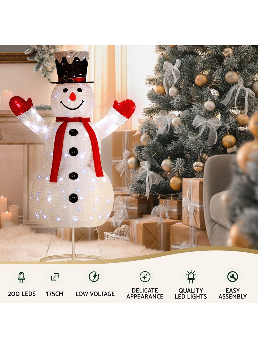 Jingle Jollys 200 LED Bulb Light Up Snowman Christmas Decoration 170cm - Information Image 1