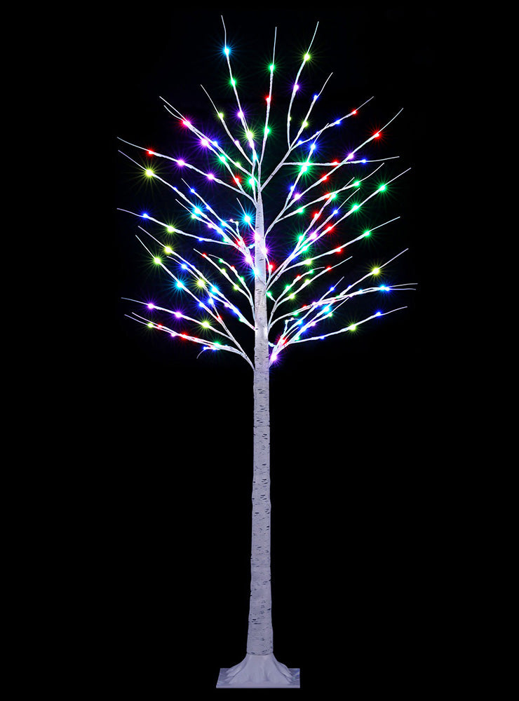 Jingle Jollys RGB Light Up White Twig Christmas Tree Decoration 170cm - Main Image