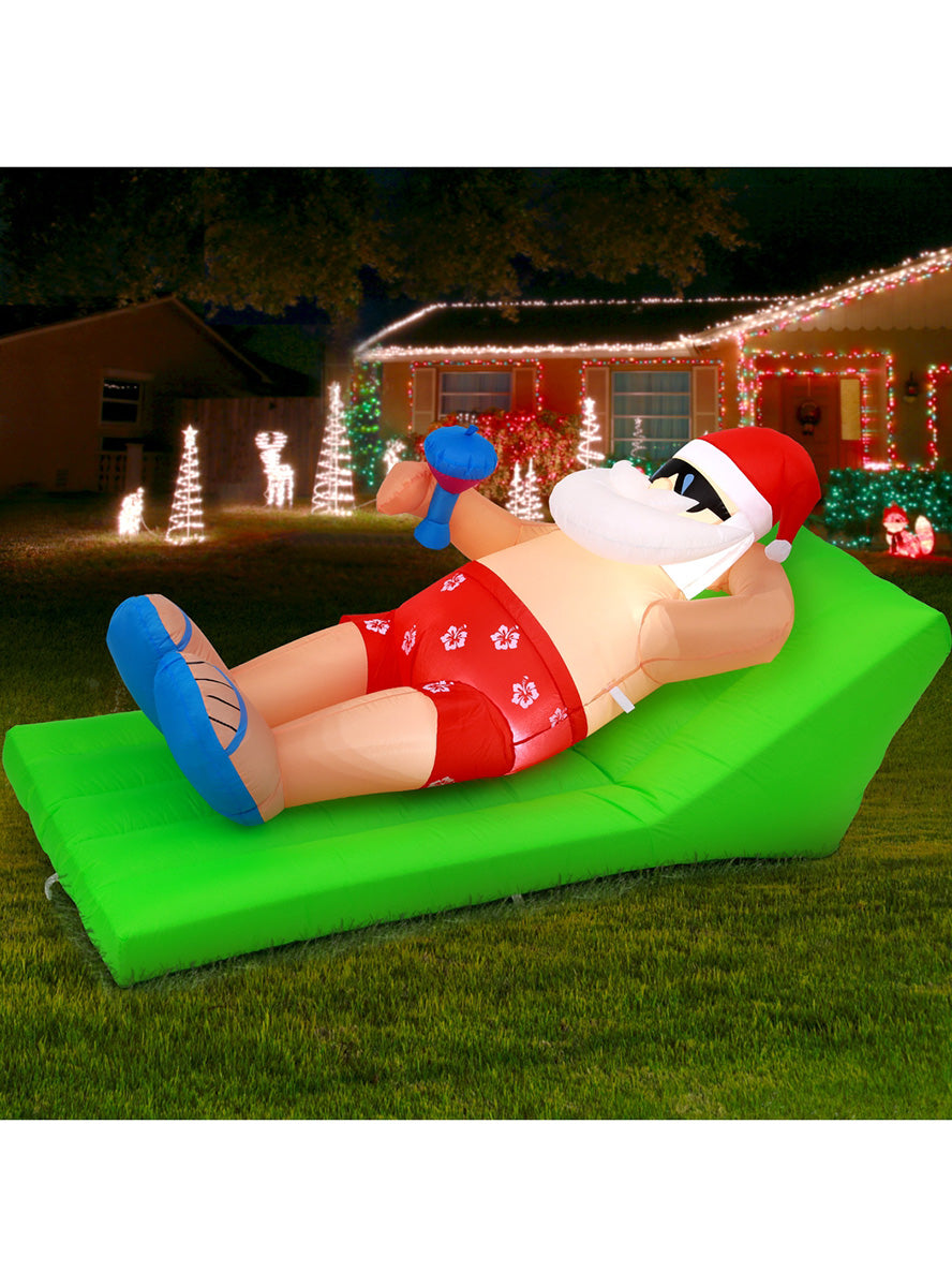 Jingle Jollys Inflatable Santa Bench Christmas Decoration 180cm - Main Image