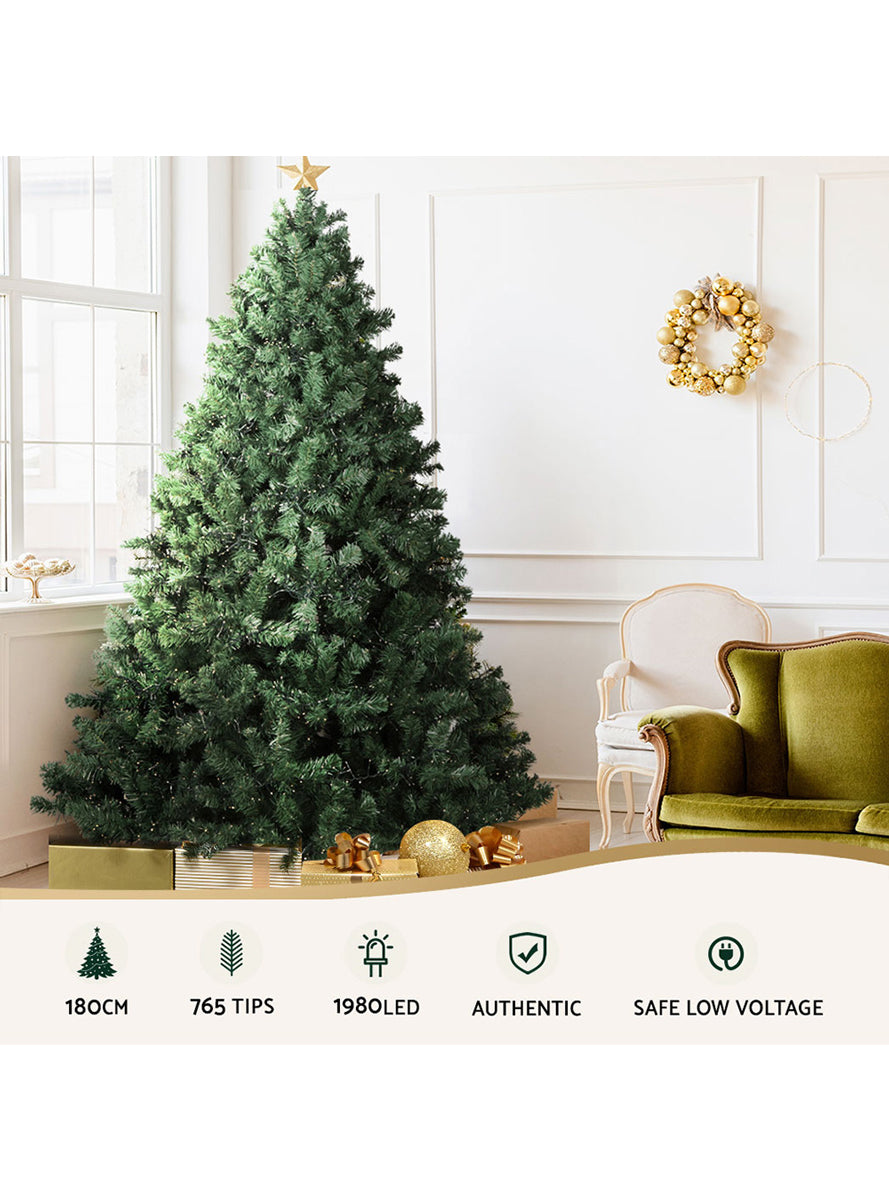 Light Up Jingle Jollys Christmas Tree with 8 Light Mode 1980 LED Lights 180cm - Details Image