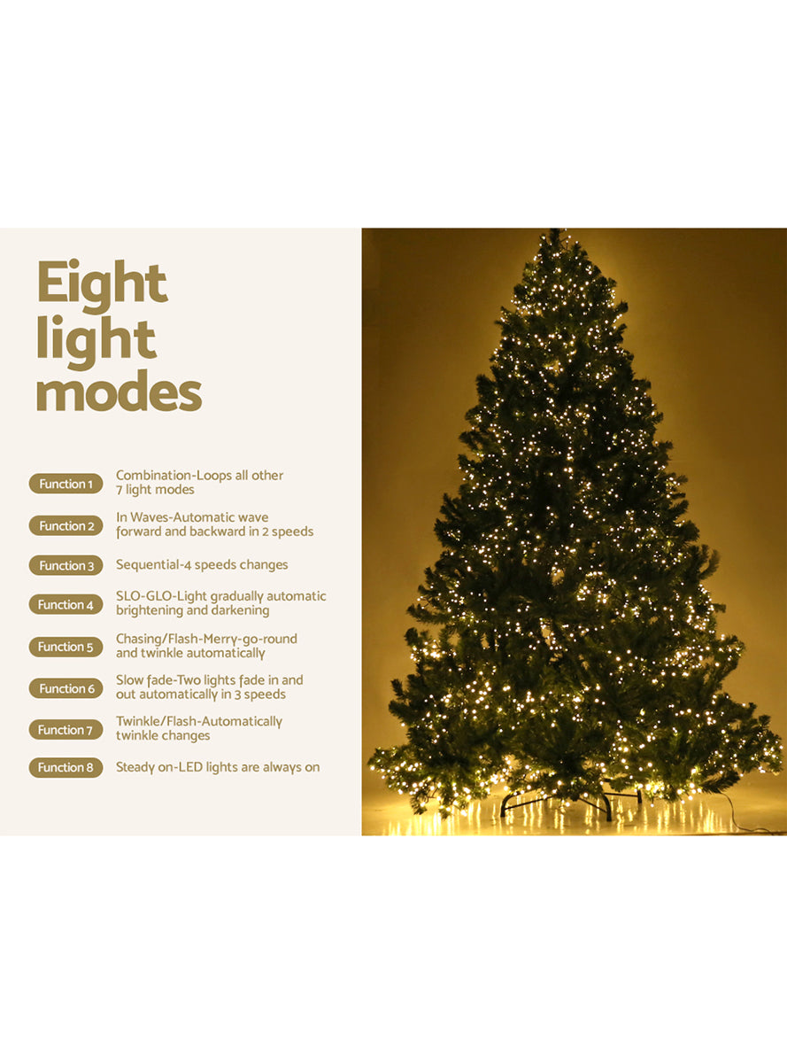 Light Up Jingle Jollys Christmas Tree with 8 Light Mode 1980 LED Lights 180cm - Lighting Mode Details Image