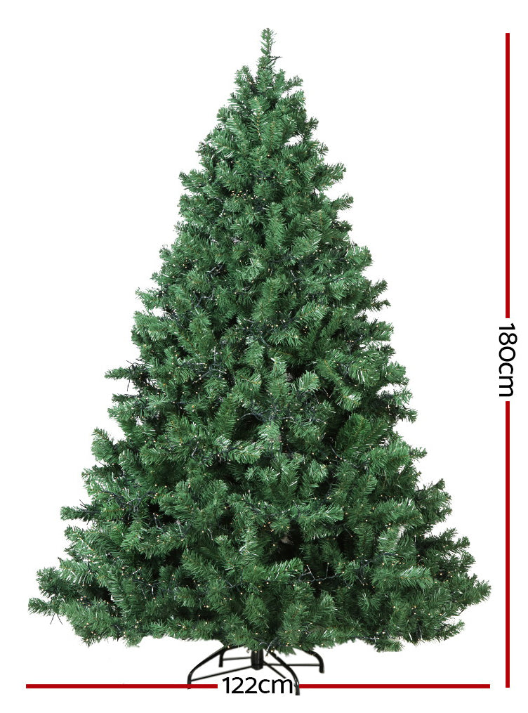 Light Up Jingle Jollys Christmas Tree with 8 Light Mode 1980 LED Lights 180cm - Measurements Image