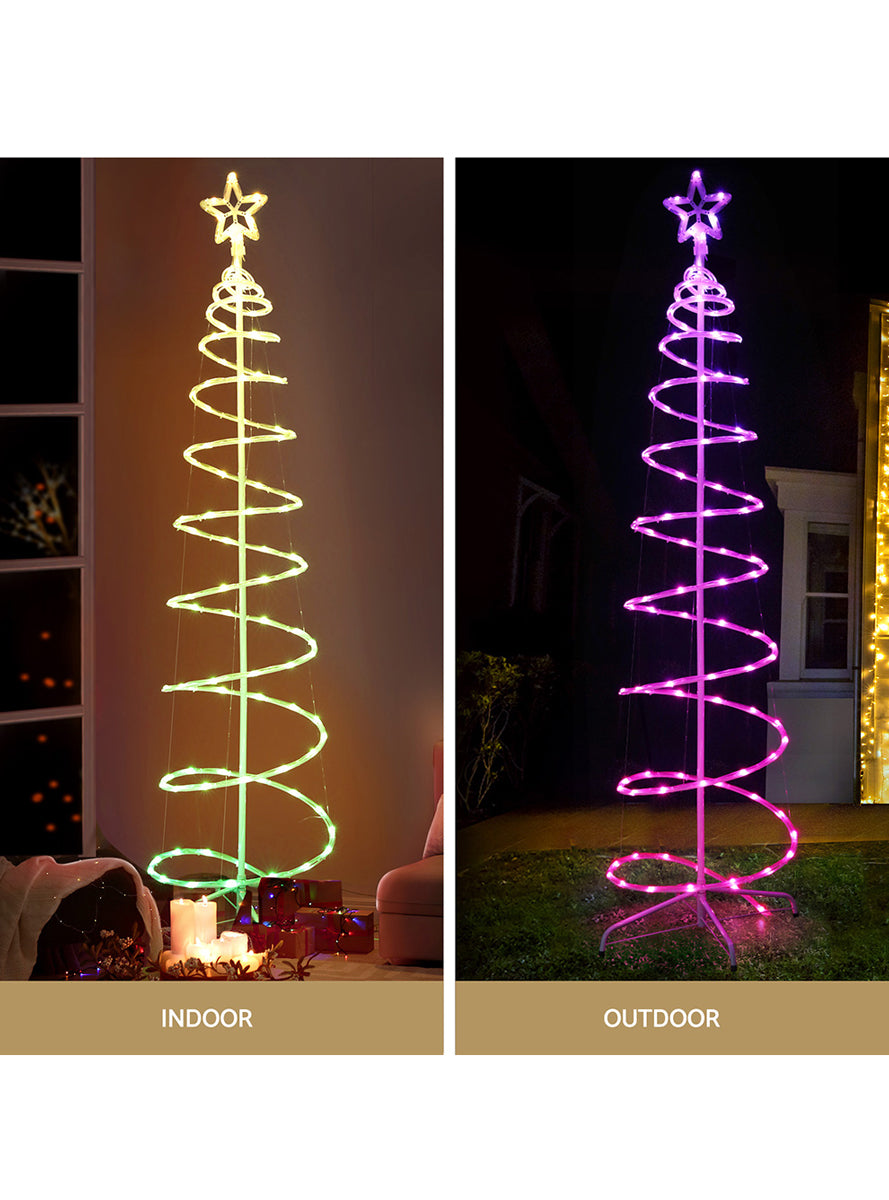180cm RGB Multicolour Christmas Tree Rope Light Decoration - Info Image 2