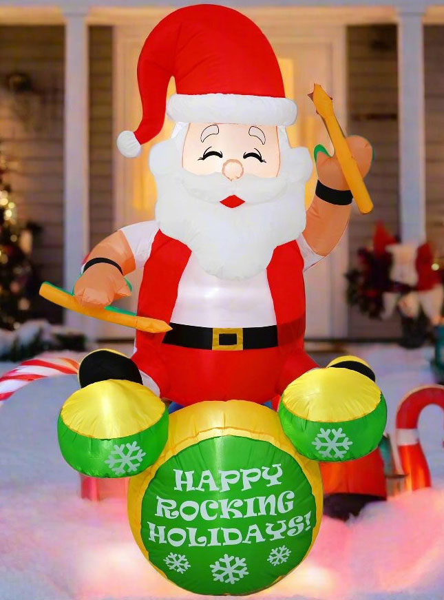 Rocker Santa Outdoor Inflatable Christmas Decoration 180cm Main Image