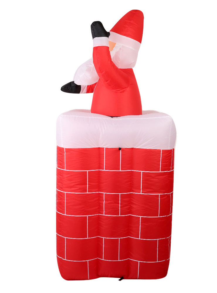 Santa in Chimney Inflatable Christmas Decoration 180cm - Side Image
