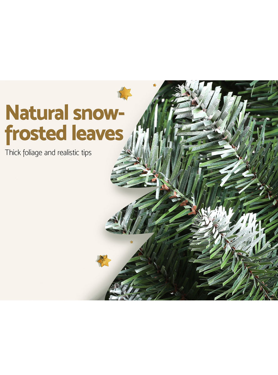 Snowy 300 Tip Jingle Jollys Christmas Tree Decoration 180cm - Frosted Tip Details Image