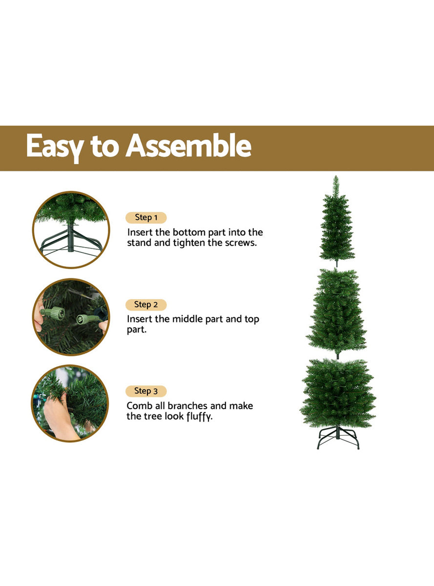 Warm White Prelit Slim Christmas Tree 180cm - Info Image 2