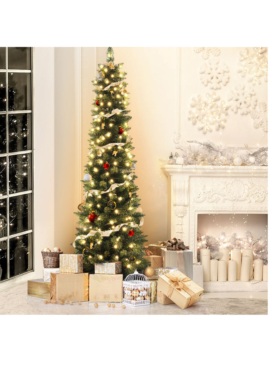Warm White Prelit Slim Christmas Tree 180cm - Main Image