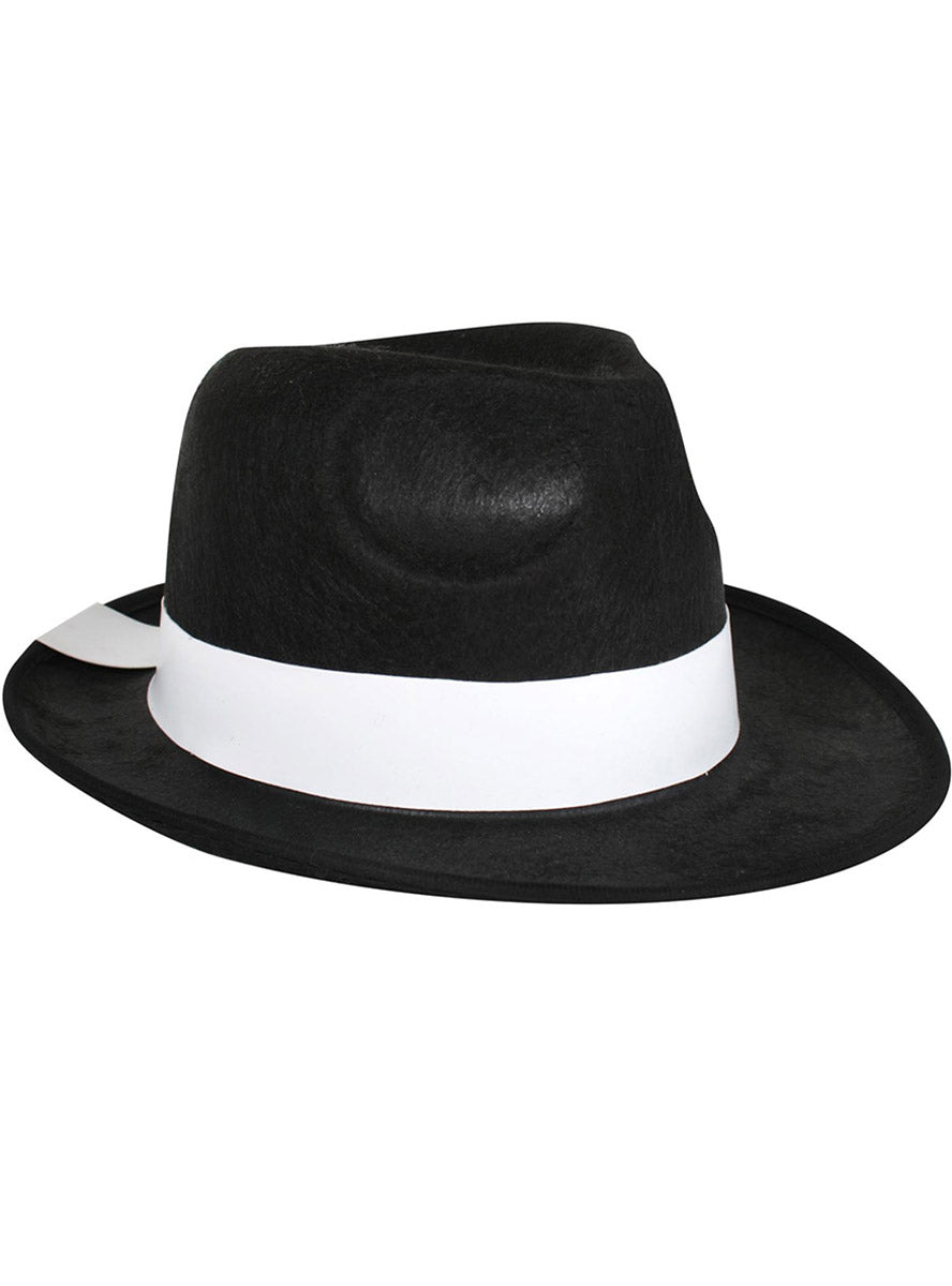 Alternative image of 1920s Mens Black Fedora Costume Hat With White Band