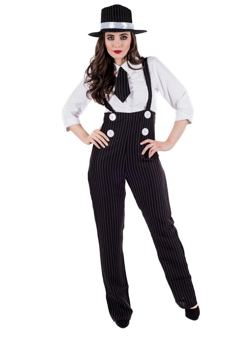 1920s Plus Size Womens Pinstripe Gangster Costume - Alternative Image