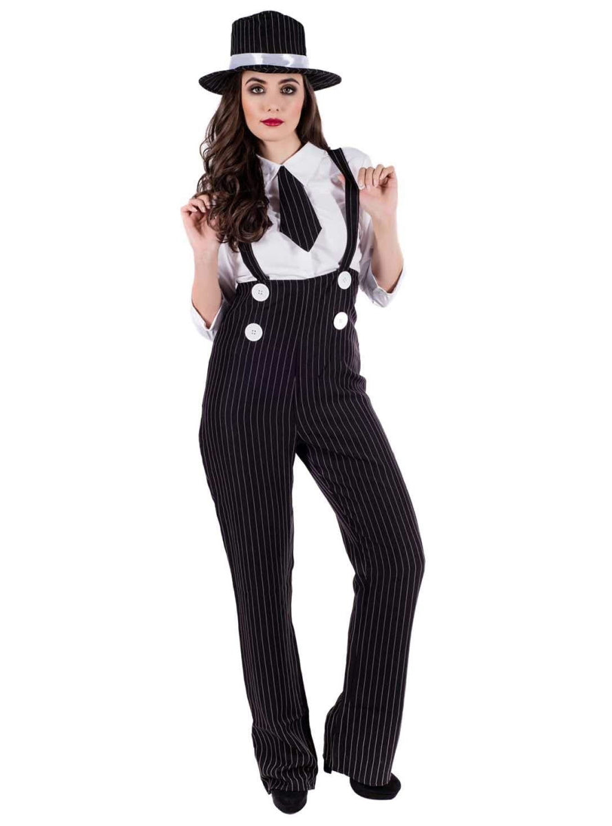 1920s Womens Pinstripe Gangster Costume - Alternative Image 2