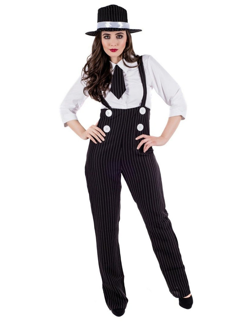 1920s Womens Pinstripe Gangster Costume - Alternative Image