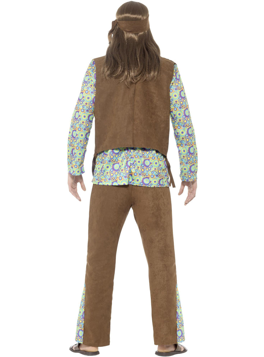 Men's Groovy 60's Hippie Costume -Back Image