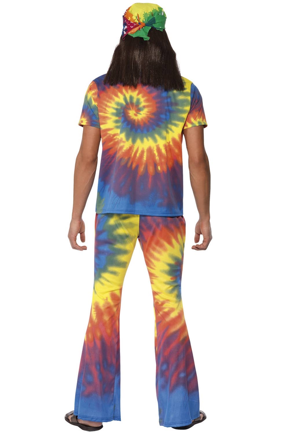 Men's 1970's Groovy Tie-Dye Hippie Costume - Back Image