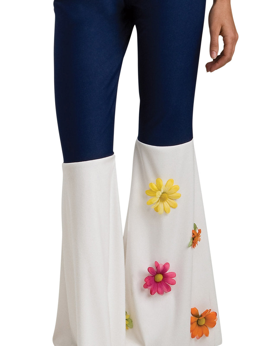 Womens 70s Rock Star White Fringed Hippie Costume - Pant image