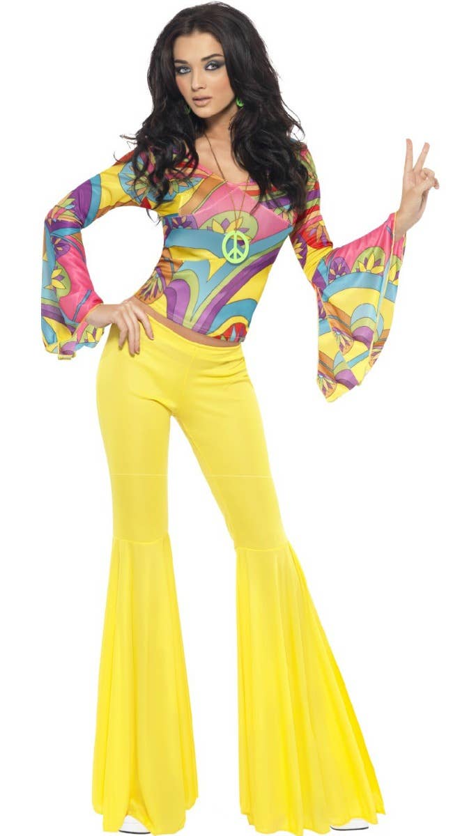 Women's Retro 60's 70's Disco Hippie Costume - Front Image