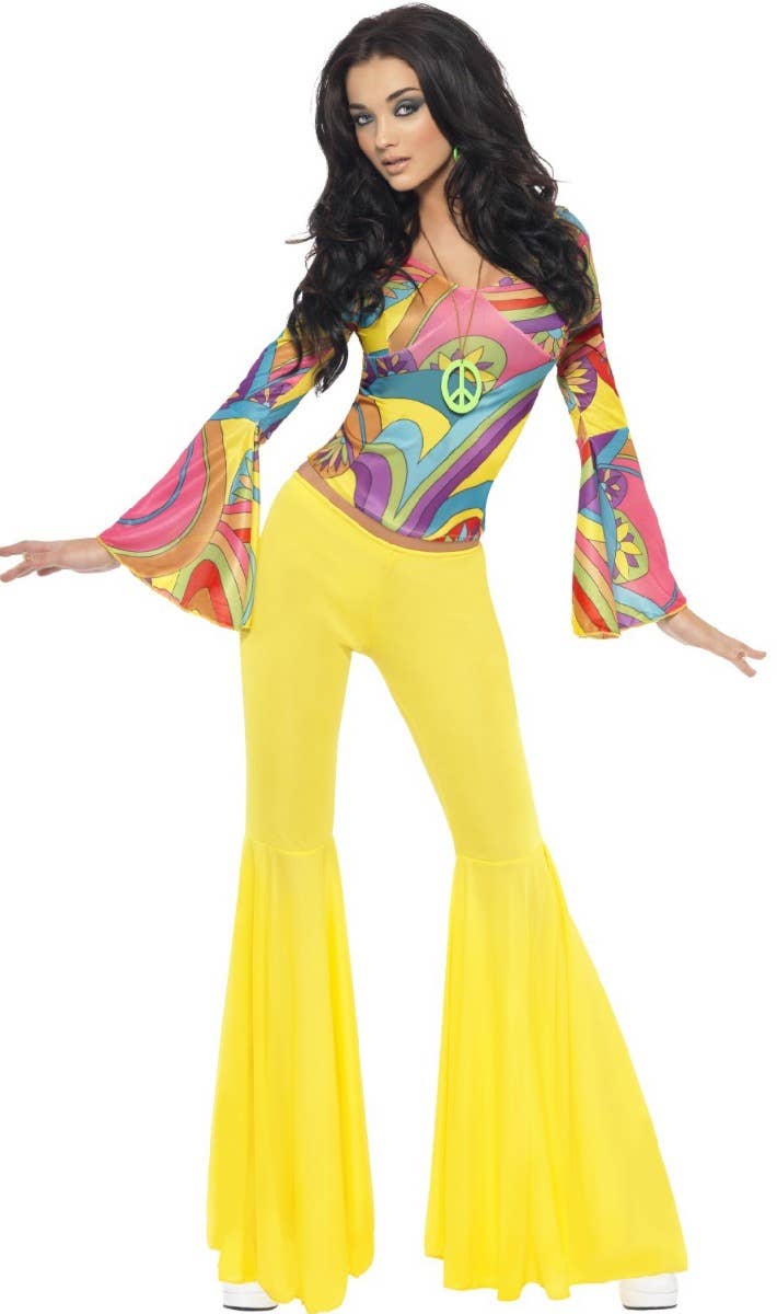 Women's Retro 60's 70's Disco Hippie Costume - Main Image