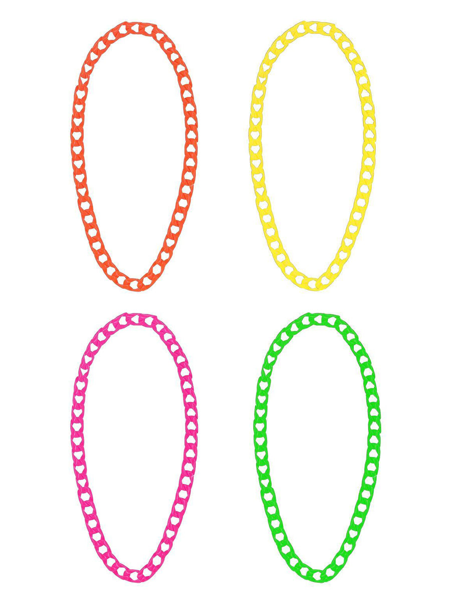 80s neon chain necklace pack of 4 - Alternative image
