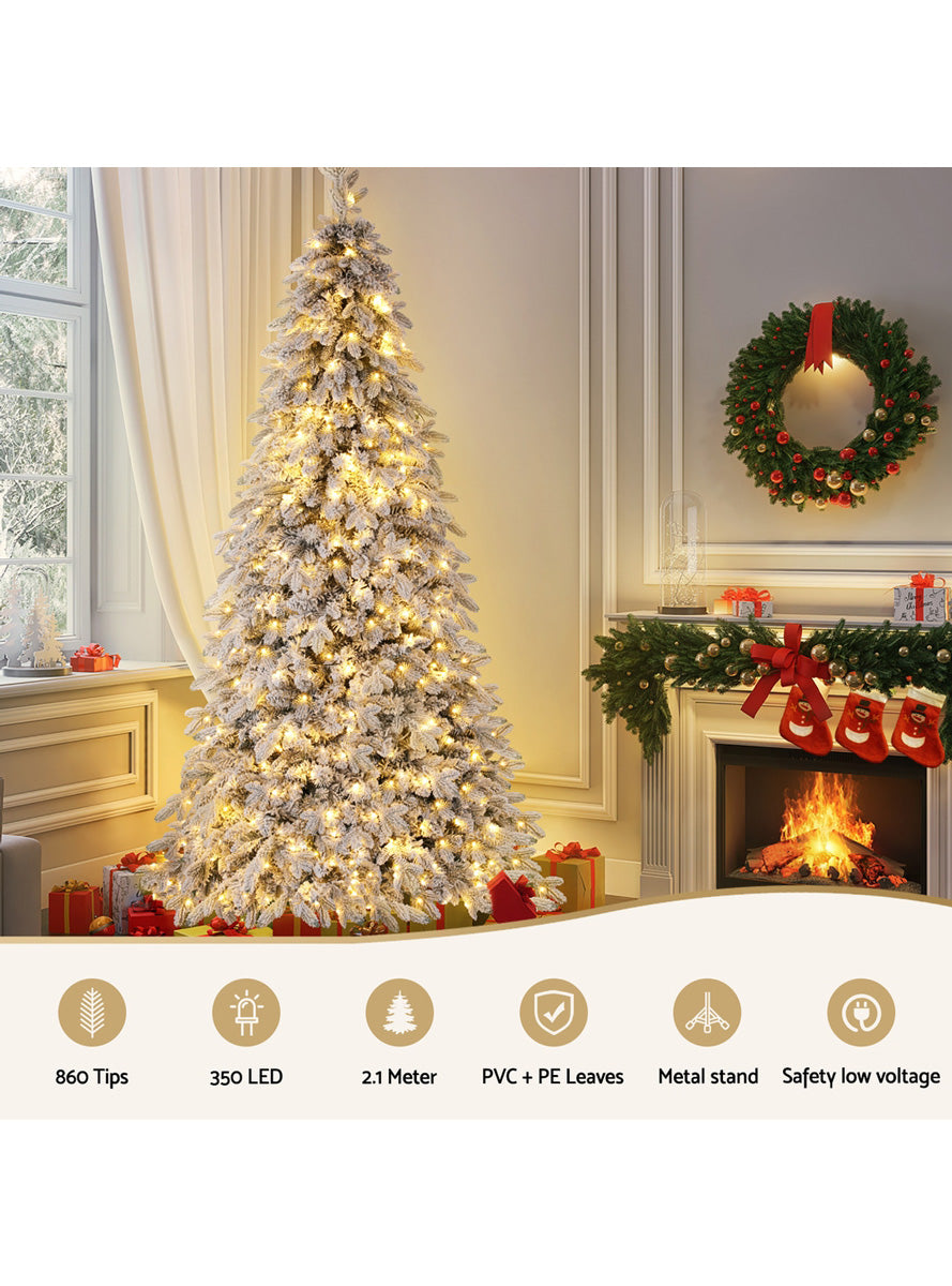 Jingle Jollys White Prelit Christmas Tree 210cm - Information Image 1