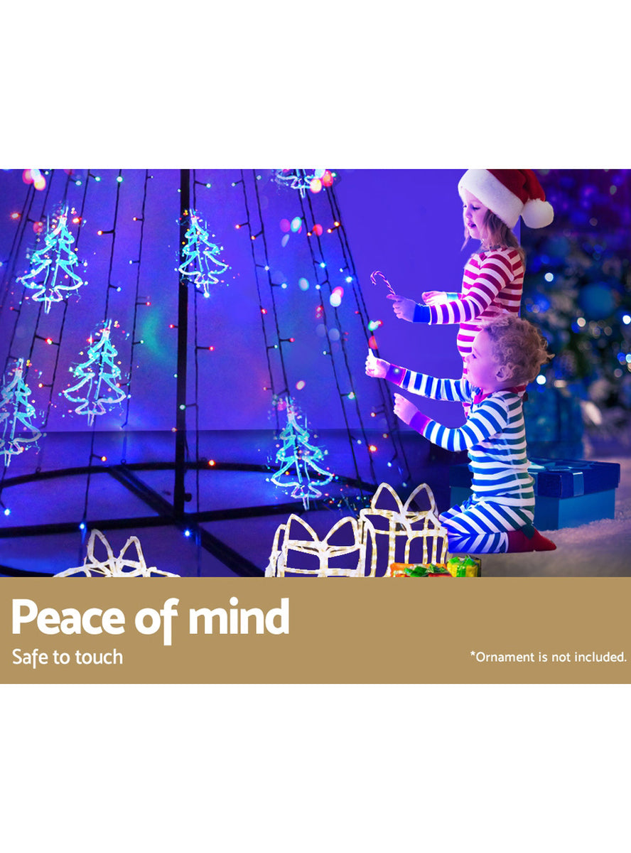 210cm Multicolour Solar Powered Christmas Tree Light Decoration - Info Image 2