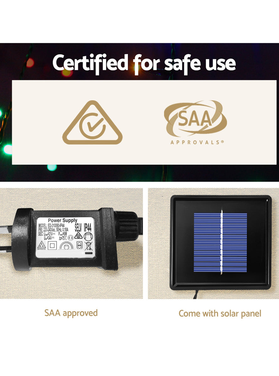 210cm Multicolour Solar Powered Christmas Tree Light Decoration - Info Image 4