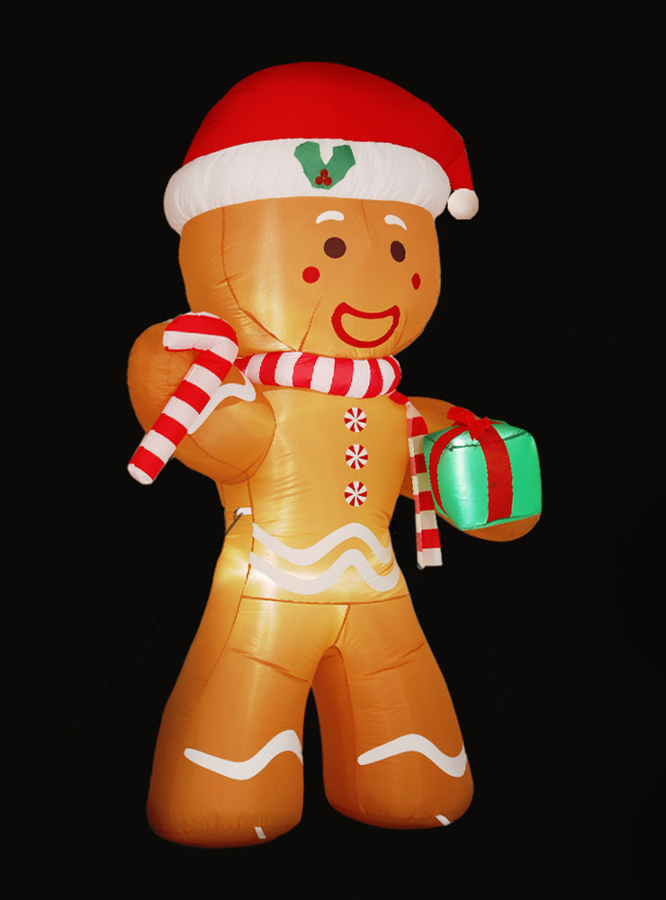 Jingle Jollys Inflatable Gingerbread Man Christmas Decoration 240cm - Alternate Image 1