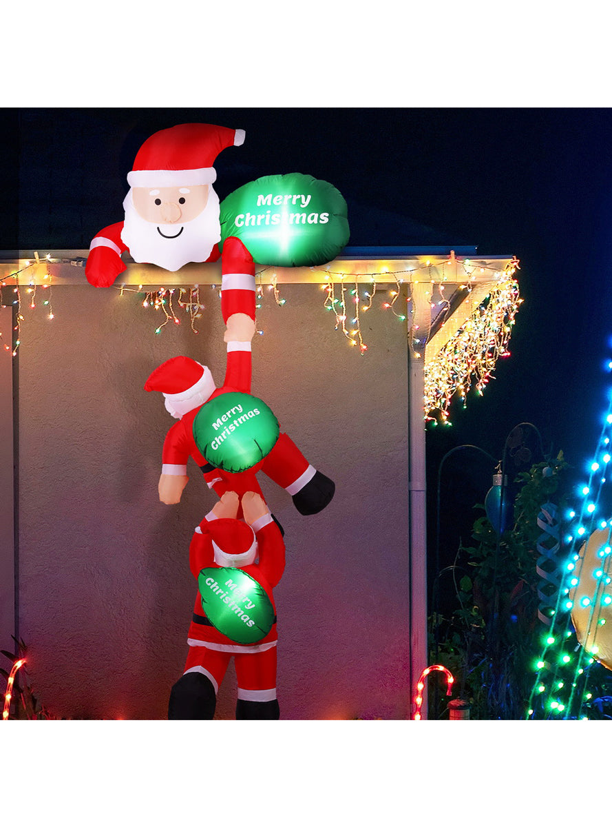 Jingle Jollys Inflatable Climbing Santa Christmas Decoration 250cm - Lifestyle Image
