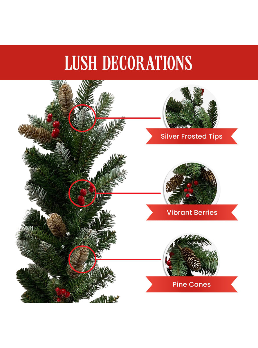 Pine Cone and Berry Christabelle Christmas Garland Decoration 270cm - Details Image 2