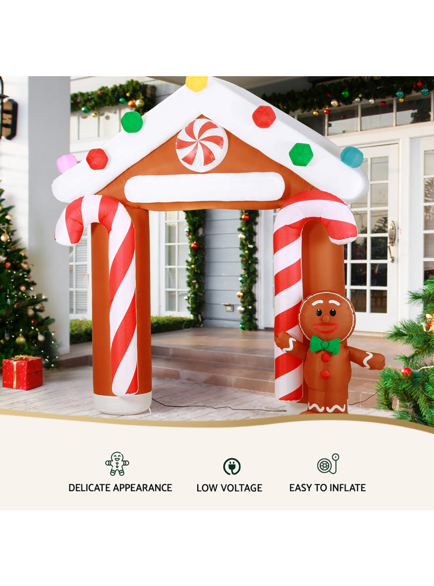 Jingle Jollys Gingerbread Archway Inflatable Christmas Decoration 280cm - Information Image 1