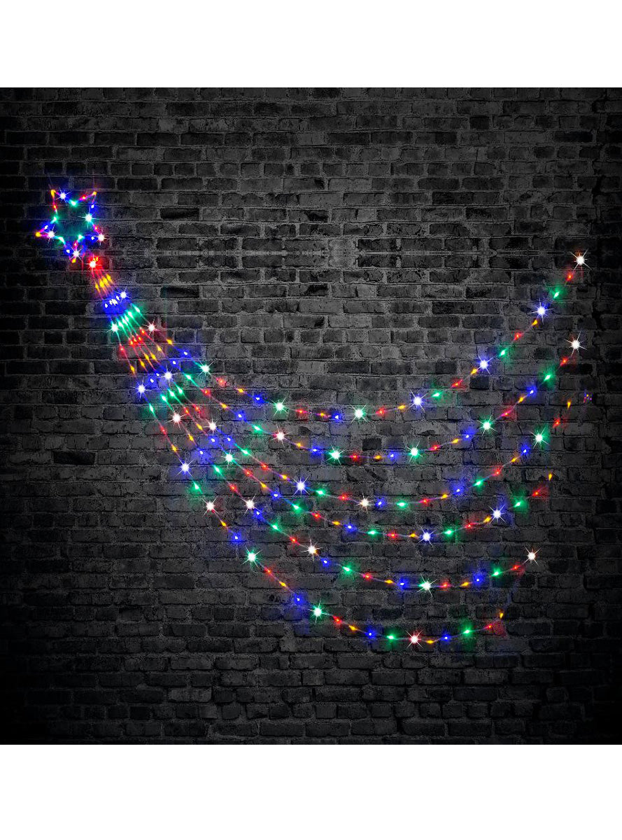 Multicolour Waterfall Christmas Lights with Star 3 Metre - Main Image