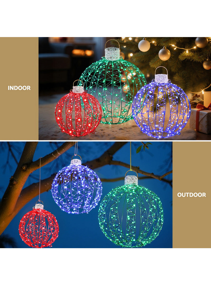 Light Up Christmas Balls Decoration Set 3 Piece - Information Image 2